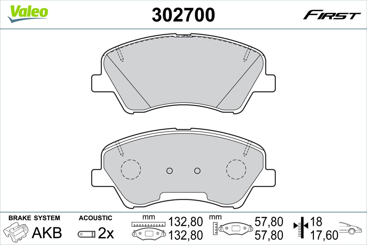 VALEO Fékbetét, mind 302700_VALEO